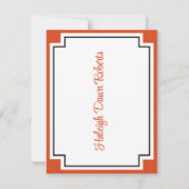 Invitation Blocage d'angle Orange & White Graduation (Dos)