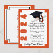 Invitation Blocage d'angle Orange & White Graduation (Devant / Derrière)
