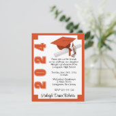 Invitation Blocage d'angle Orange & White Graduation (Debout devant)