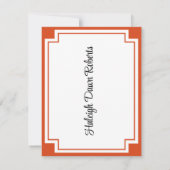 Invitation Blocage d'angle Orange & White Graduation (Dos)