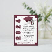 Invitation Blocage de coin Blanc et marron Graduation (Debout devant)