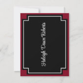 Invitation Blocage de coin Noir et Cardinal Red Graduation (Dos)