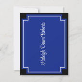Invitation Blocage du coin Royal Blue & Black Graduation (Dos)