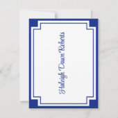 Invitation Blocage du coin Royal Blue & White Graduation (Dos)