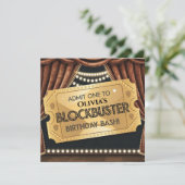 Invitation Blockbuster Movie Thème Anniversaire Conception (Debout devant)
