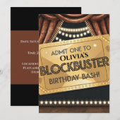Invitation Blockbuster Movie Thème Anniversaire Conception (Devant / Derrière)