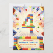 Invitation Blocs de Construction 4e Anniversaire (Devant)
