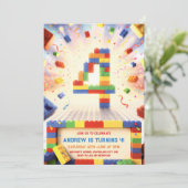 Invitation Blocs de Construction 4e Anniversaire (Debout devant)