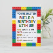 Invitation Blocs de construction Briques Blocs Anniversaire (Debout devant)