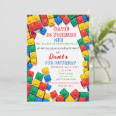 Invitation Blocs de construction Briques Blocs Anniversaire (Debout devant)