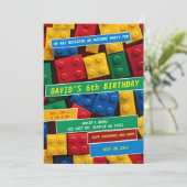 Invitation Blocs de Construction Briques Blocs Anniversaire  (Debout devant)
