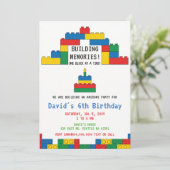 Invitation Blocs de construction Briques Blocs Anniversaire (Debout devant)