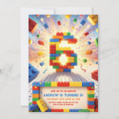 Invitation Blocs de Construction Colorés 6e Anniversaire (Devant)
