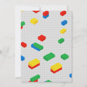 Invitation Blocs de construction de briques colorées mignonne (Dos)