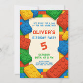 Invitation Blocs de construction de jeu Anniversaire (Devant)