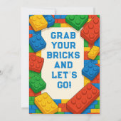 Invitation Blocs de construction de jeu Anniversaire (Dos)