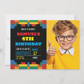 Invitation Blocs de construction Photo Anniversaire (Devant)