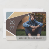 Invitation Blocs de couleur Geo artistique Photo Graduation P (Devant)