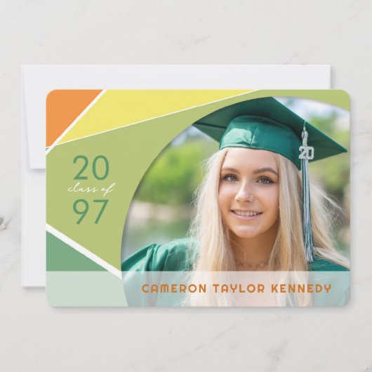 Invitation Blocs de couleur Geo artistique Photo Graduation P (Devant)