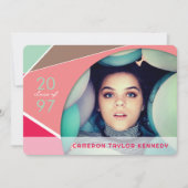 Invitation Blocs de couleur Geo artistique Photo Graduation P (Devant)
