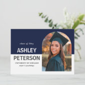 Invitation Blocs de couleur Marine Arch Photo Graduation Invi (Debout devant)