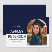 Invitation Blocs de couleur Marine Arch Photo Graduation Invi (Devant / Derrière)