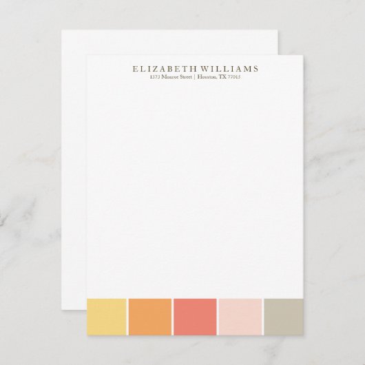 Invitation Blocs de couleurs chaudes personnalisées Flat Merc (Devant / Derrière)