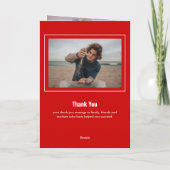 Invitation Blocs de Red Trois-Photo Graduation (Dos)