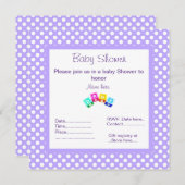 INVITATION BLOCS D'INVITATION DE BABY SHOWER POLKA POLKA POT (Devant / Derrière)