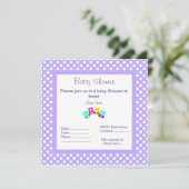 INVITATION BLOCS D'INVITATION DE BABY SHOWER POLKA POLKA POT (Debout devant)