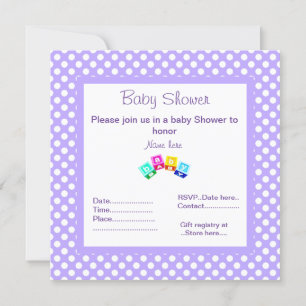 INVITATION BLOCS D'INVITATION DE BABY SHOWER POLKA POLKA POT