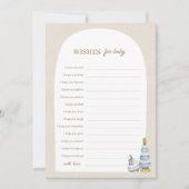 Invitation Blocs Et Jouets Bleus Boho Voeux Pour Conseil Bébé (Devant)