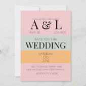 Invitation Blocs Modernes Rose Menthe Clair et Mariage Audaci (Devant)