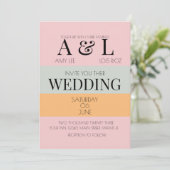 Invitation Blocs Modernes Rose Menthe Clair et Mariage Audaci (Debout devant)
