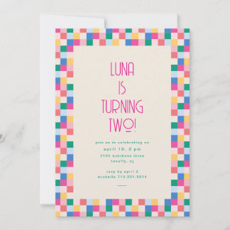 Invitation Blocs multicolores joués fête d'anniversaire