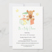 Invitation Blocs pastel, Ours Baby shower neutre (Devant)