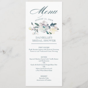Invitation Blogs Vintages  Flore aquarelle  Menu Mariage