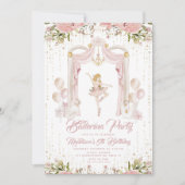 Invitation Blonde Ballerina anniversaire scène du centre (Devant)