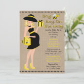 Invitation Blonde Bay Bee Boy sur le chemin du Baby shower (Debout devant)