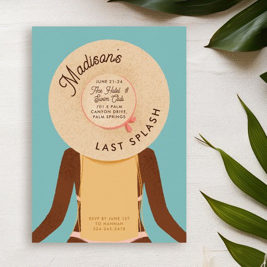 Invitation Blonde Black Girl Dernier Splash Bachelorette Week