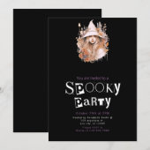 Invitation Blonde Boho Witch Floral Foliage Halloween Party (Devant / Derrière)