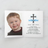 Invitation Blonde Boy First Holy Communion Photo (Intérieur)