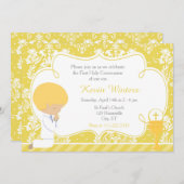 Invitation Blonde Boy Première Communion Damask (Devant / Derrière)