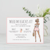 Invitation Blonde Bride Bachelorette Beach Party Week-end (Debout devant)