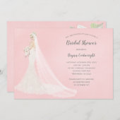 Invitation Blonde Bride dans Lace Gown Élégante Fête de l'mar (Devant / Derrière)