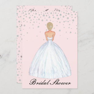 Invitation Blonde Bride Illustration Diamond Fête de l'mariée