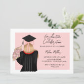 Invitation Blonde Coquette Coquette Graduate Graduate Party (Debout devant)