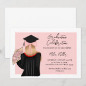 Invitation Blonde Coquette Coquette Graduate Graduate Party (Devant / Derrière)