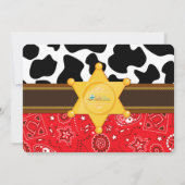 Invitation Blonde Cowboy Ouest Vieux-Ouest Anniversaire (Dos)