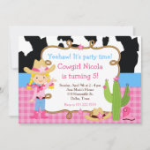 Invitation Blonde Cowgirl Western fête d'anniversaire (Devant)